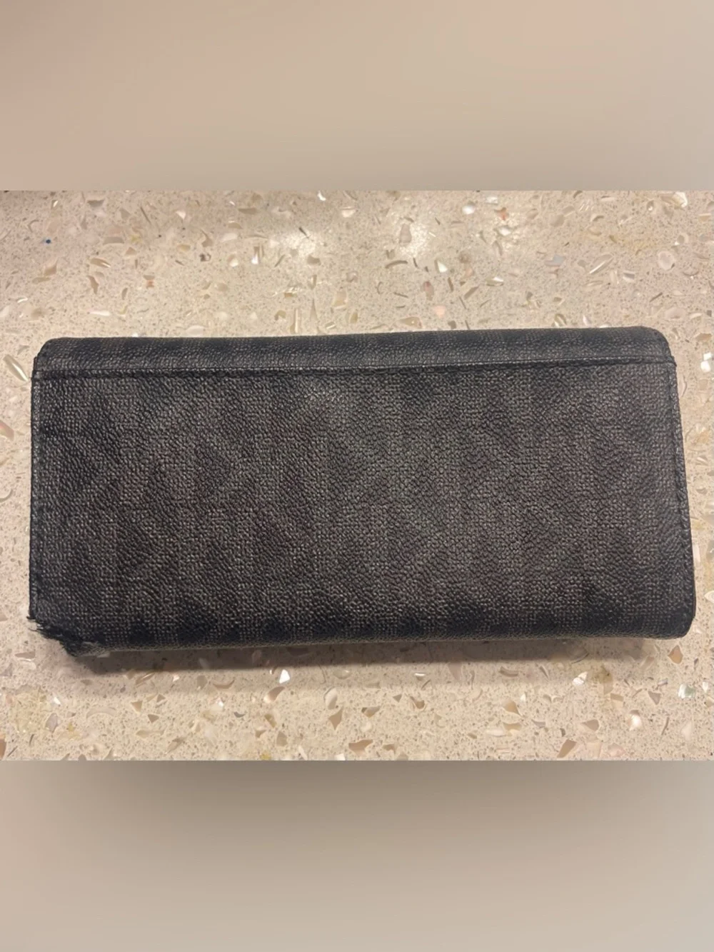 Michael Kors Fulton Black Logo Flap Continental Wallet.